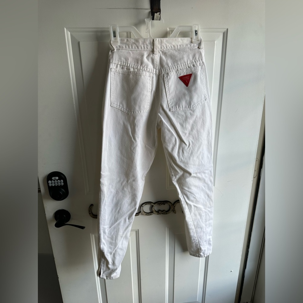 Vintage Prezzia White High Waisted‎ Jeans Ankle Zipper Womens 24 00
